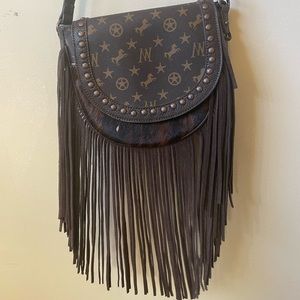 Monogram Fringe Crossbody Purse